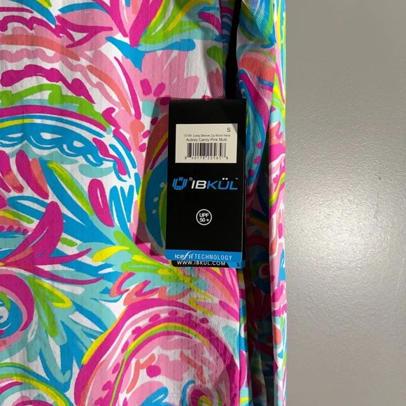 Ibkul Small UPF50 Cool Feel Quick Dry 2 Way Air Vibrant Multicolor Shirt NWT - Picture 4 of 5